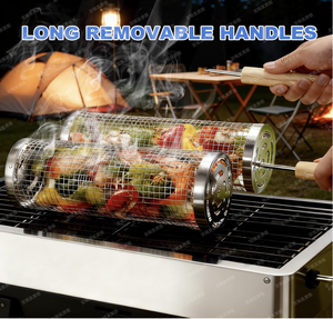 Juego de Parrilla para <span class=keywords><strong>Barbacoa</strong></span> al por Mayor, Parrilla Portátil con Ruedas para Acampar, para Verduras, Mariscos y Carne - Product Image 5