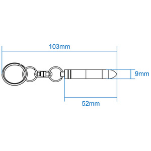 พวงกุญแจป้องกันไฟฟ้าสถิตย์ Shunwei รุ่น SD-2218 รูปทรงกระสุน สำหรับรถยนต์ - Product Image 3