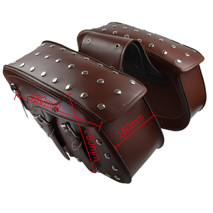 Sacoche latérale pour moto, noir/marron, sacoche à outils, sacoche de selle pour <span class=keywords><strong>Harley</strong></span> <span class=keywords><strong>Sportster</strong></span> XL 883 1200 Touring Dyna Softail Glide - Product Image 4