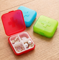 Caja Organizadora de Pastillas Pequeña al por Mayor - Estuche Portátil de Plástico para Joyas, Caja de Viaje de Doble Uso para Pastillas y Pequeños Accesorios