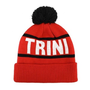 Berretto Invernale da Rugby con Pompon, Unisex, in Acrilico Jacquard, Personalizzabile, con Risvolto, Lavorato a Maglia, a Righe - Product Image 3