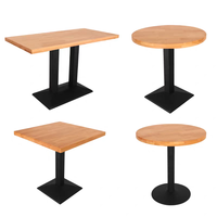 Table à manger carrée, rectangulaire ou ronde en bois massif, durable et personnalisable, pour restaurant, hôtel, bar, café, fast-food, villa