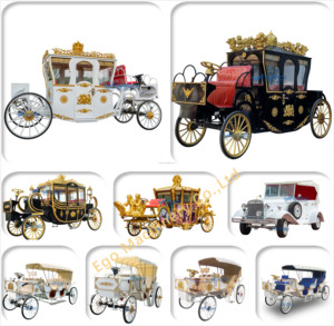 Attractions touristiques, mariage royal, véhicules vintage, chariot électrique de tourisme, chariot à chevaux, charrette royale - Product Image 5