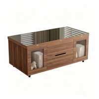 Table basse relevable 2-en-1 convertible de style Mid-Century pour petit salon, personnalisable OEM/ODM