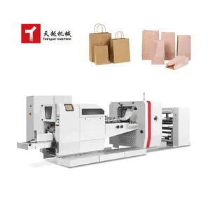 China Bakery Food Kraft Biodegradável Saco De Papel Ofício Totalmente Automático Que Faz A Máquina Máquina De Saco De Papel Khaki Com Impressão