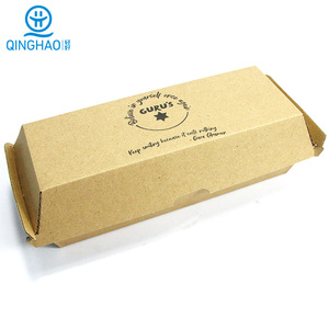 Hot Dog Box Packaging Container Kraft Corrugated Customized Boxes Custom Cardboard Take Away Food Fast Hot Dog Paper Box