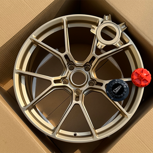 Ruedas Forjadas Rizo de 20 y 21 Pulgadas en Oro Satinado y Negro Satinado con Bloqueo Central para Porsche 911 5x130 <span class=keywords><strong>Gt3</strong></span>, Aleación de Aluminio T6061 - Product Image 3