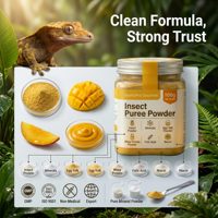 Purée en poudre pour gecko, petit lézard, reptile, insecte, délai de livraison rapide, certifié ISO, ligne de production pour animaux de compagnie, usine inscrite à la FDA