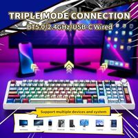 Clavier mécanique OEM ODM F99 Pro, clavier de jeu sans fil, rétroéclairage RVB, interchangeable à chaud, clavier d'ordinateur personnalisé, couleur crème