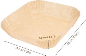 Air Fryer Disposable Paper Liners 100PCS Non-stick Oil-proof <b>Baking</b> Paper 16x4.5cm/20x4.5cm Dishwasher Safe Food Contact Safe - Product Image 2