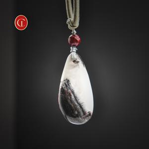 Натуральный Красный Киноварный Камень, Кристалл, Кулон-Ожерелье, Необработанный, Целебный Камень, Амулет Защиты, Подарок, Унисекс, На Шнурке, Модный - Product Image 6