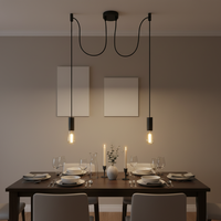 Lustre industriel vintage style rétro E27 en fer à multiples bras, grande lampe suspendue type araignée pour loft