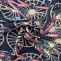 Matériau métallique en gros 100% polyester 75D impression en mousseline de soie avec finition douce et bonne chute