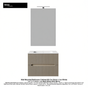 Armoire murale de salle de bain 60 cm Stick Line blanc mat avec miroir - Product Image 3