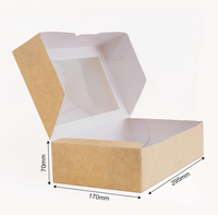 Boîte à pâtisserie pliable en PET transparent réutilisable avec fenêtre et couvercle rabattable Kraft, pour biscuits, macarons, desserts, emballage cadeau, logo personnalisé, vente en gros