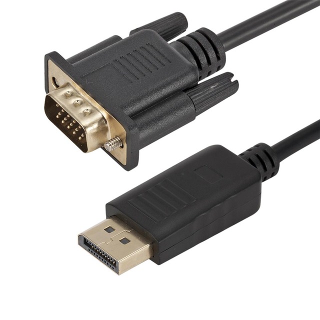 1080P Display Port DP to VGA Adapter Cable 1.8m DisplayPort Male to VGA Male Converter for PC Laptop HDTV Monitor Projector