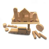 Liège Blocs de Jouets Ensemble pour les enfants, bloc de construction briques construire jouet, Ensemble de 51 pièces