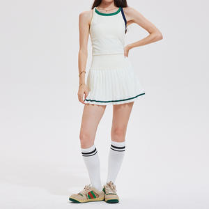 ชุดเทนนิสฤดูร้อนคุณภาพสูงสำหรับผู้หญิง กระโปรงกีฬาพร้อมเสื้อท่อนบน กระโปรงพลีทสำหรับกอล์ฟ ชุดกีฬา - Product Image 2