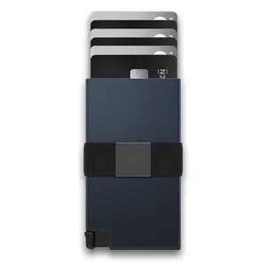 Porta carte di credito in alluminio minimalista con blocco RFID sottile all'ingrosso