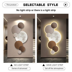 Decoración Moderna para el Hogar, Cuadros de Luna, Impresión con Grabado UV, Póster Redondo con LED, Obra de Arte de Cristal y Porcelana, Pintura Abstracta y Arte de Pared - Product Image 4