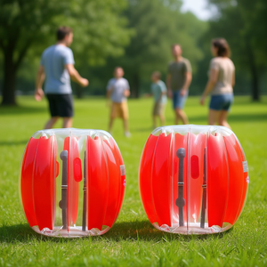 Lot de 2 ballons gonflables en PVC de 3 pieds avec rayures rouges, jeu de sumo zorb d'extérieur pour enfants et adultes - Product Image 2