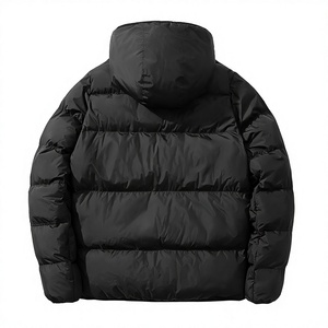Hooded Color Blocking Puffer Jacket <b>Men</b> Winter Down <b>Coat</b> Windproof Zipper Closure Casual Thick Polyester Jacket - Product Image 6