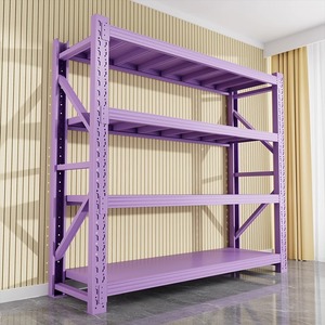 Estante de Almacenamiento Multicapa Resistente, de 4 Niveles, de Hierro, Color Morado, para Uso Doméstico y en Almacenes - Product Image 1