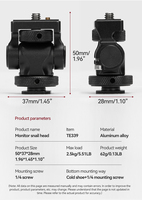 Support de moniteur de terrain Mini rotule avec sabot froid et goupille de positionnement Arri