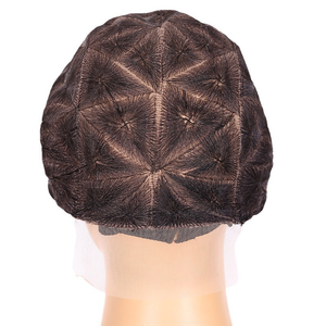 Chapeau de perruque avant en dentelle transparente cheveux synthétiques casquettes de perruque brodées élastiques <span class=keywords><strong>avec</strong></span> <span class=keywords><strong>frange</strong></span> pour faire des perruques tressées - Product Image 4
