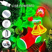 Enseigne néon LED dimmable en forme de chaussette de Noël, cloche de Noël et sapin, éclairage néon LED personnalisé, écran d'affichage électronique, cadeau