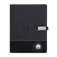 LORK NEW Carnet personnalisé à logo avec lumière LED et clé USB Chargeur sans fil Powerbank Carnet de notes A5 Agenda Planner Promotion