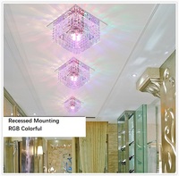 Plafonnier LED Coloré en Cristal, Downlight Spot pour Salon, Couloir, Allée, Balcon, Entrée, Hôtel, Appartement, KTV, Bar