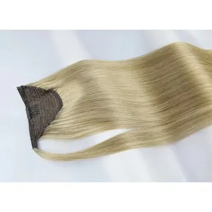 Wholesale Pony Tail Drawstring 100% Human Hair Extensiones De Cabello 100humano Remmy 12A Blonde Human Hair Ponytail Extensions