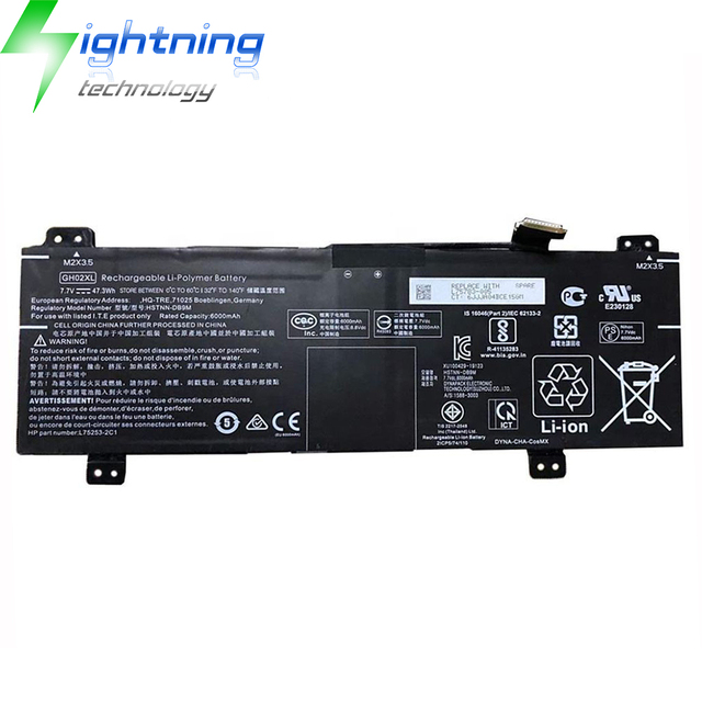 New Genuine Original GH02XL 7.7V 47.3Wh Laptop Battery for HP Chromebook 14 G6 14A-NA 14A-CA 11 G8 EE HSTNN-OB1Y Notebook