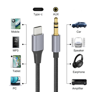 Pour Samsung Xiaomi Huawei convertisseur universel type-c câble audio AUX USB C vers prise <span class=keywords><strong>3</strong></span>.5mm cordon AUX haut-parleur de voiture adaptateur casque - Product Image 5