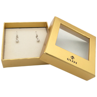 Boîte de boucles d'oreilles en papier avec Logo personnalisé, emballage cadeau rose