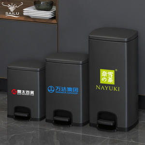 Sailu Foot Operated Trash Can 12L Above Rectangular Indoor Waste Bin For Office Kitchen Living Room Bathroom - Product Image 1