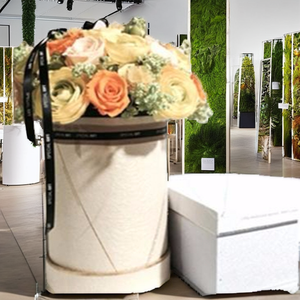 Luxury Cylinder Rigid Paperboard Box UV Coating Varnishing Embossing Matt Lamination Recyclable Flower Packing Customizable Made - Product Image 2