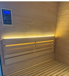 Sauna intérieur de luxe, cabane <span class=keywords><strong>en</strong></span> bois modulaire préfabriquée avec porte panoramique <span class=keywords><strong>en</strong></span> verre, <span class=keywords><strong>spa</strong></span> à domicile - Product Image 5