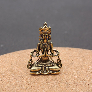 Pendentif en laiton en forme de Bouddha, breloque thématique pour la maison, porte-clés Feng Shui, ornement artisanal portable, religion bouddhiste, cadeau unisexe - Product Image 4