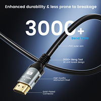 Câble HDMI 2.1 SYONG 8K 8K60Hz 7680x4320/4K120Hz prend en charge 48 Gbps, eARC HDR10 Connecteur plaqué or Gaine en PVC 1,5M 3M 5M 10M 20M