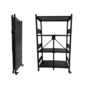 Estante Plegable de 4 Niveles, Resistente, Sin Necesidad de Ensamblaje, Estante de Almacenamiento de Metal con Ruedas, Unidad de Estantería Plegable para Cocina, Despensa, Baño, Garaje - Product Image 5