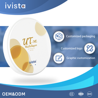 Ivista UT ML 650 MPa Kekuatan Tekuk Blok Zirkonia Gigi untuk Jembatan Zirkonia Anterior, Disc Milling Laboratorium Gigi
