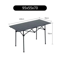 Table enroulable en aluminium extérieure Portable sac de transport facile pour pique-niques Camping intérieur extérieur BBQ meubles d'extérieur en métal Durable