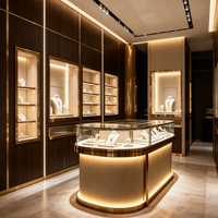 Maßgefertigtes LED-Schmuck-Display-Set mit Schaufensterpuppen-Halskettenständer und Behälter für Boutique-Ladengeschäfte