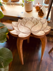 Support pour plantes en forme de fleur de lotus, étagère, table d'appoint en bois - Product Image 4