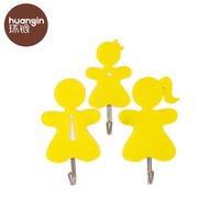 Porte-serviettes multifonctionnel en plastique moderne auto-adhésif en acrylique pour cloison sèche, motif Famille Heureuse
