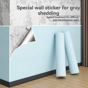 Papel pintado de tela de lino autoadhesivo para sala de estar, comedor, dormitorio, falda de <span class=keywords><strong>pared</strong></span> de <span class=keywords><strong>vinilo</strong></span> impermeable - Product Image 3