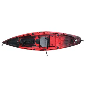 Canoe Factory 12ft 1 Person Single Fishing Kayak Boat Propeller And Flap Design Manufacturers In China