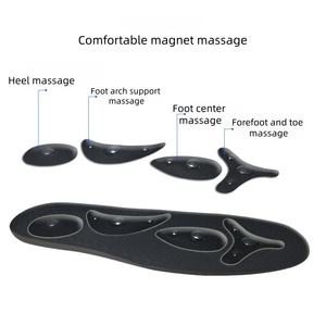 Semelles orthopédiques en PU noir avec points de réflexologie magnétiques pour soulager la douleur au pied, amortissantes et antichocs - Product Image 2